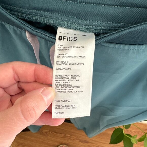 FIGS Teal High Waisted Zamora Scrub Joggers Size Medium Tall - Picture 3 of 5